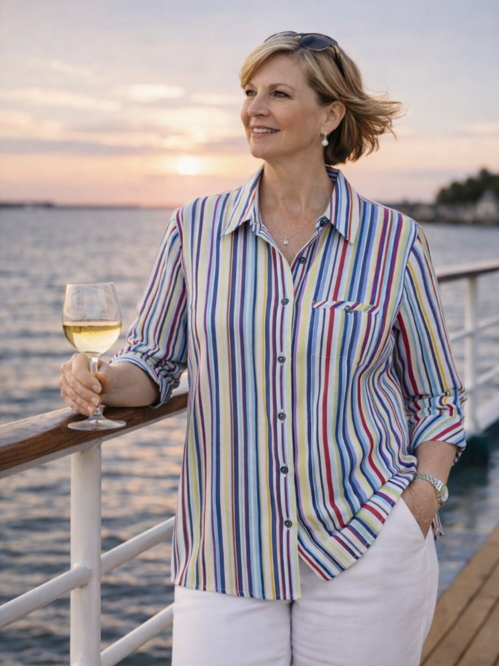 Allison Daley Striped Button Shirt